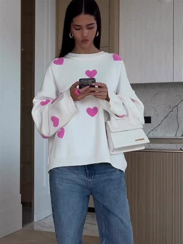 Valentine's Day Love Round Neck Loose Casual Thickened Sweater - 808Lush