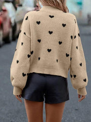 casual Christmas Valentine's Day love loose knitted pullover sweater - 808Lush