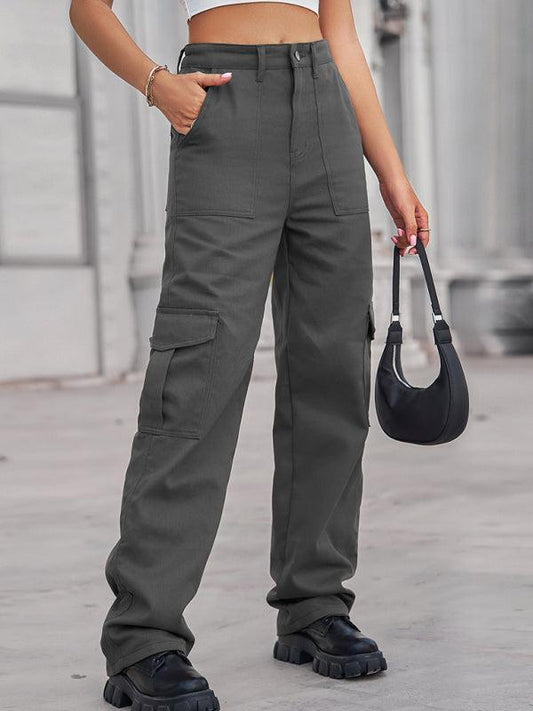 denim semi-elastic design personality all-match overalls trousers - 808Lush