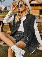 denim vest vest summer fashion trend denim sleeveless vest - 808Lush