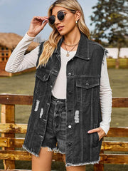 denim vest vest summer fashion trend denim sleeveless vest - 808Lush