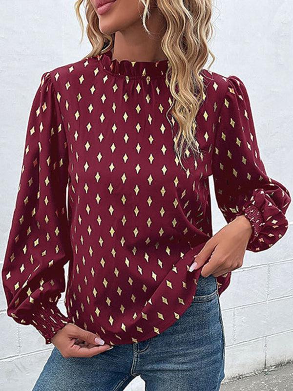 fashion women's long sleeve bronzing shirt - 808Lush