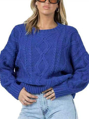 fashionable and comfortable woolen round neck long-sleeved sweater - 808Lush