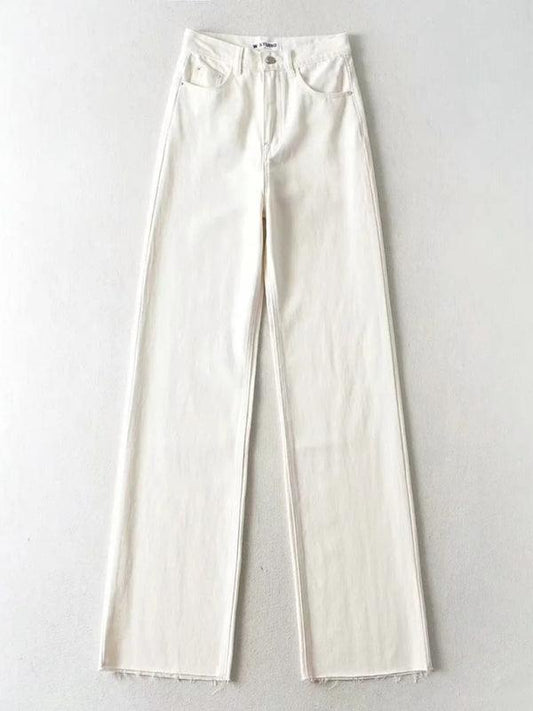 high-waist floor-length loose slimming straight wide-leg jeans - 808Lush