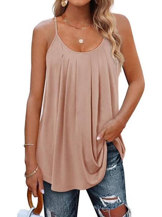 loose casual solid color sexy camisole top - 808Lush