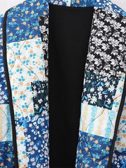 V-neck long-sleeved printed cotton jacket - 808Lush