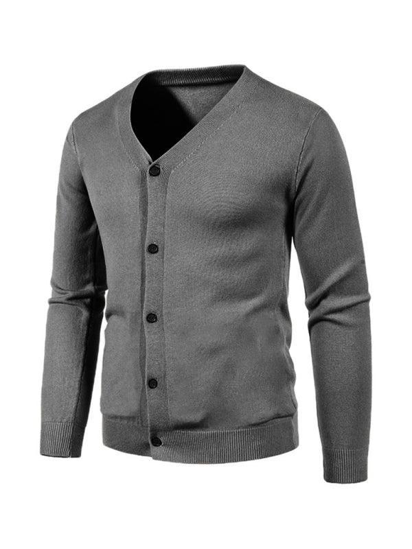 men's color V-neck sweater cardigan sweater - 808Lush