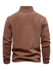 men's polar fleece stand collar half zipper long sleeve sweatshirt - 808Lush