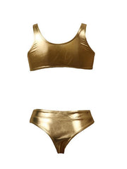 reflective gold and silver one-piece swimsuits and split swimsuits - 808Lush