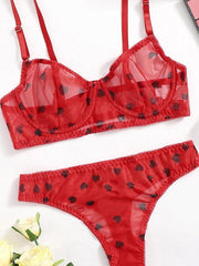 sexy love mesh lingerie set - 808Lush