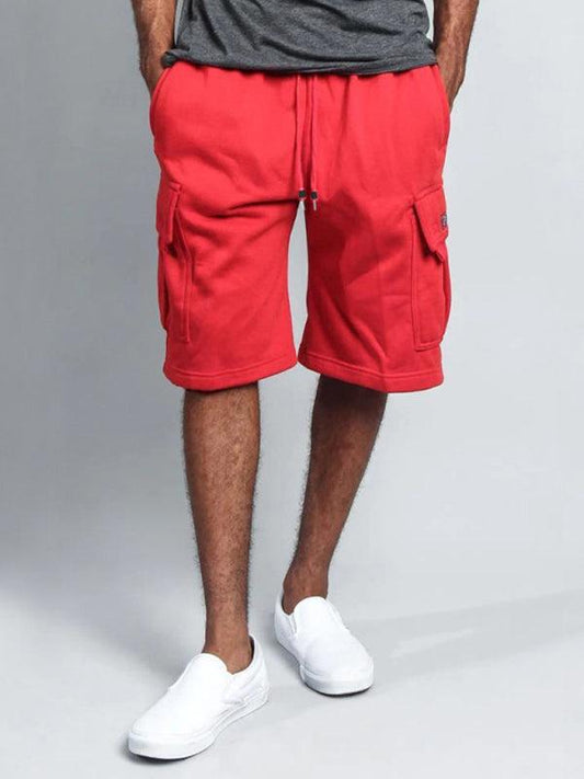 five-point pants casual multi-pocket loose straight-leg cargo shorts - 808Lush