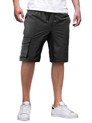 men's overalls drawstring color block casual shorts - 808Lush