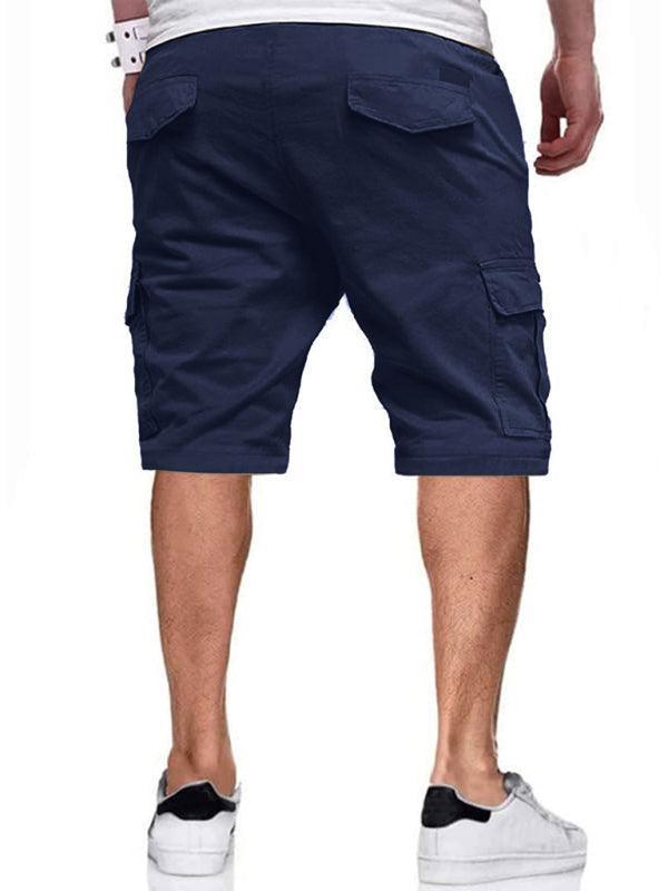 men's overalls drawstring color block casual shorts - 808Lush