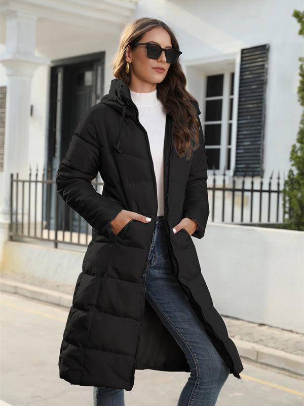 winter mid-length slim cotton jacket warm down cotton jacket - 808Lush