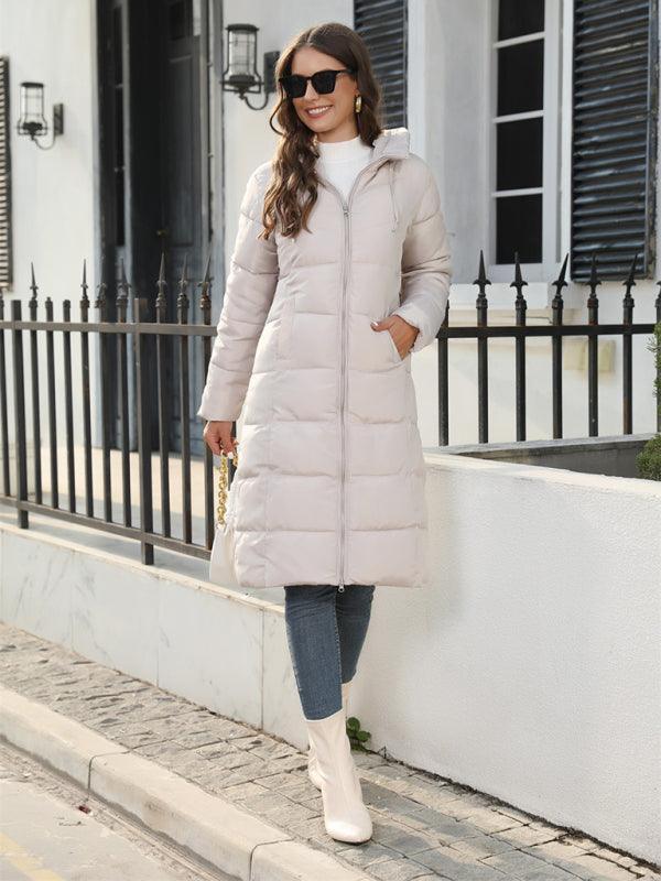 winter mid-length slim cotton jacket warm down cotton jacket - 808Lush