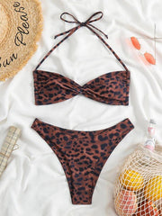 women's adjustable strap sexy leopard print bikini two-piece set - 808Lush