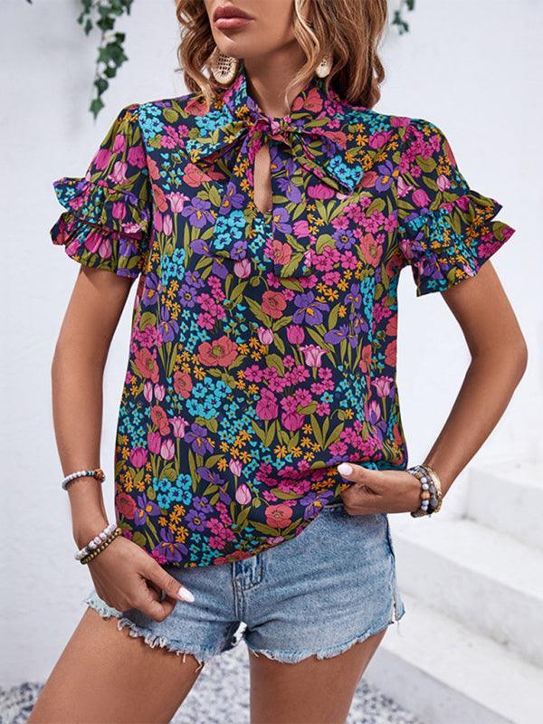 women's clothing printed ethnic style shirts - 808Lush