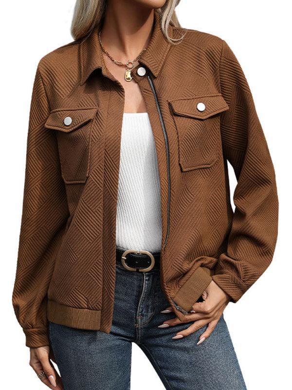 women's lapel retro casual jacket - 808Lush