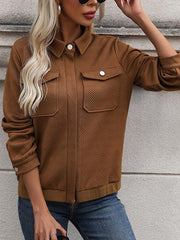 women's lapel retro casual jacket - 808Lush