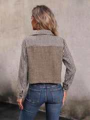 women's long sleeve houndstooth autumn and winter jacket - 808Lush