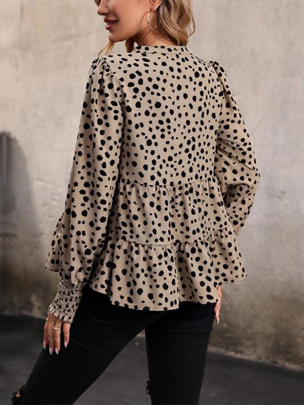 women's long sleeve leopard print shirt - 808Lush