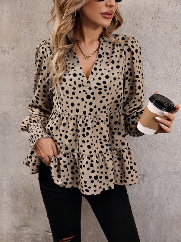 women's long sleeve leopard print shirt - 808Lush