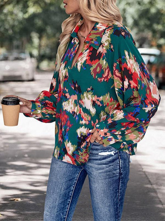 women's long sleeve printed shirt - 808Lush