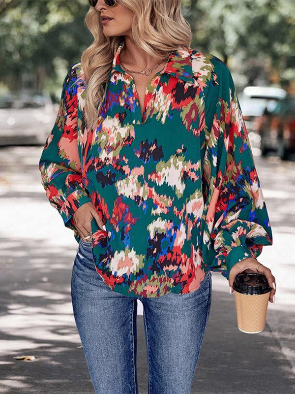 women's long sleeve printed shirt - 808Lush