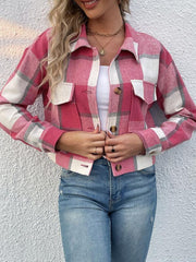 plaid cross-border long-sleeved jacket - 808Lush