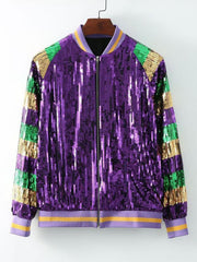 sequined baseball jacket - 808Lush