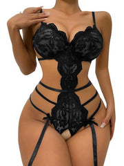 sexy sexy hollow suspender bodysuit - 808Lush