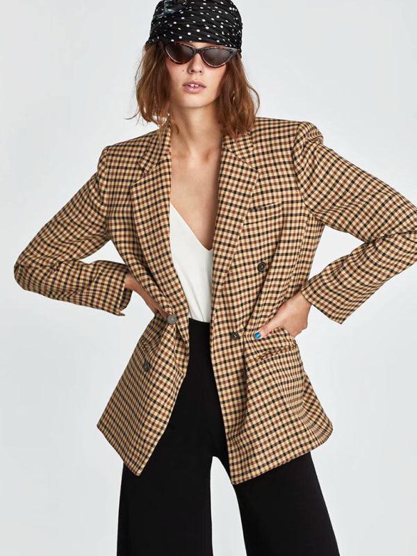 suit plaid small blazer - 808Lush