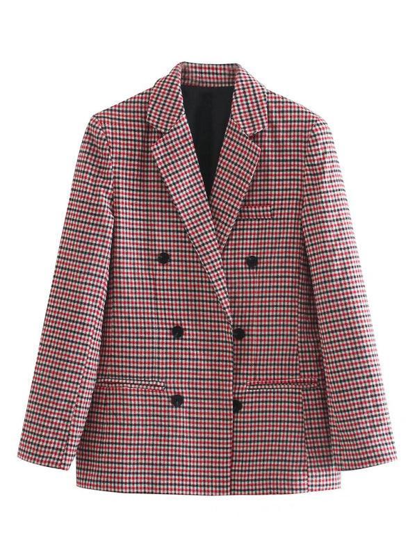 suit plaid small blazer - 808Lush