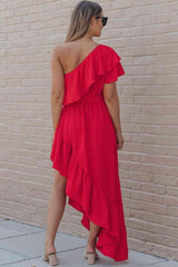 One-Shoulder Asymmetrical Dress - 808Lush