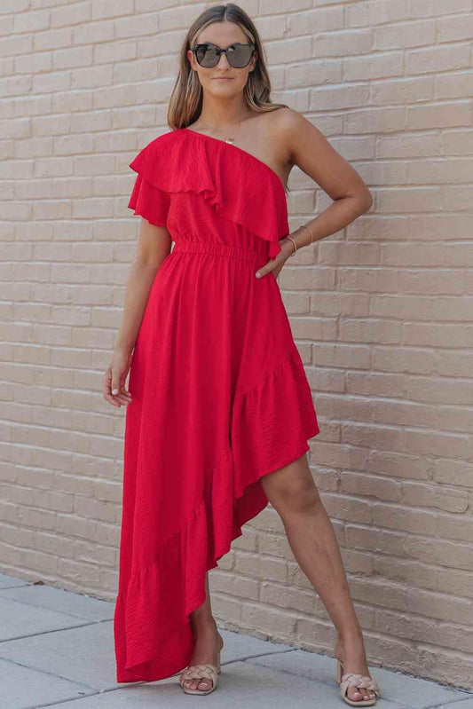 One-Shoulder Asymmetrical Dress - 808Lush