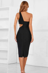 One-Shoulder Cutout Bandage Dress - 808Lush