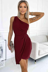 One-Shoulder Sleeveless Mini Dress - 808Lush