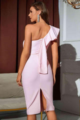 One-Shoulder Slit Bandage Dress - 808Lush