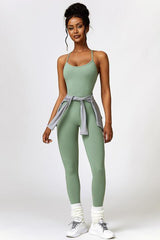 Open Back Spaghetti Strap Sports Jumpsuit - 808Lush