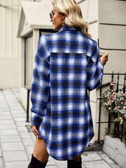 Plaid Shirt Long Tops Versatile Casual Women's Clothing - 808Lush