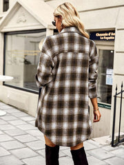 Plaid Shirt Long Tops Versatile Casual Women's Clothing - 808Lush