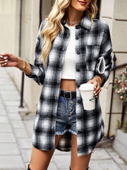 Plaid Shirt Long Tops Versatile Casual Women's Clothing - 808Lush