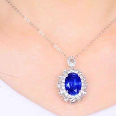 Platinum-Plated Zircon Pendant Necklace - 808Lush