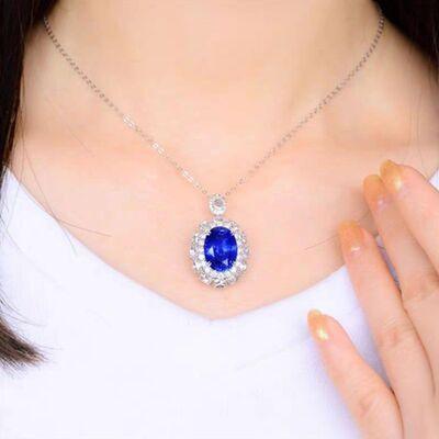 Platinum-Plated Zircon Pendant Necklace - 808Lush