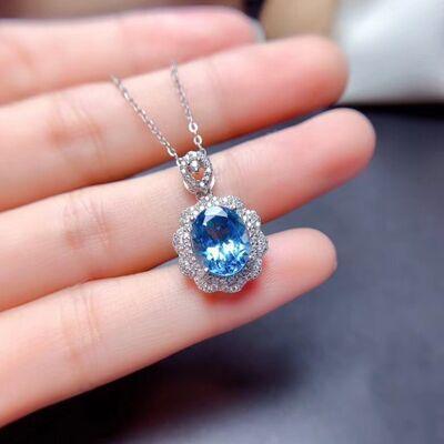 Platinum-Plated Zircon Pendant Necklace - 808Lush