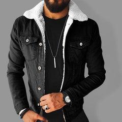 Plush Style Thickened Denim Men's Outer Jacket - 808Lush