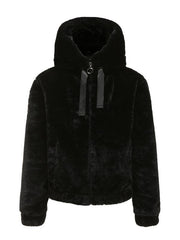 Plush hooded long sleeve warm short jacket - 808Lush