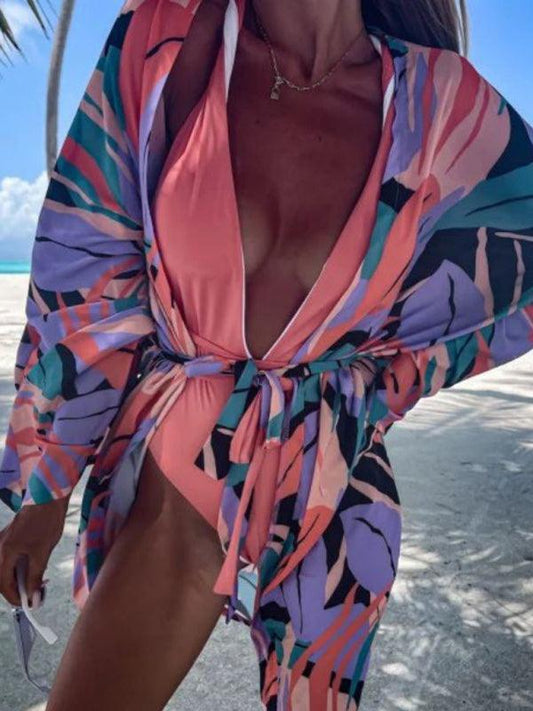 Printed Cardigan Kimono Bohemian Beach Bikini Swimsuit Sunscreen Overcoat - 808Lush