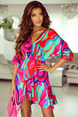 Printed Ruffled Mini Dress - 808Lush