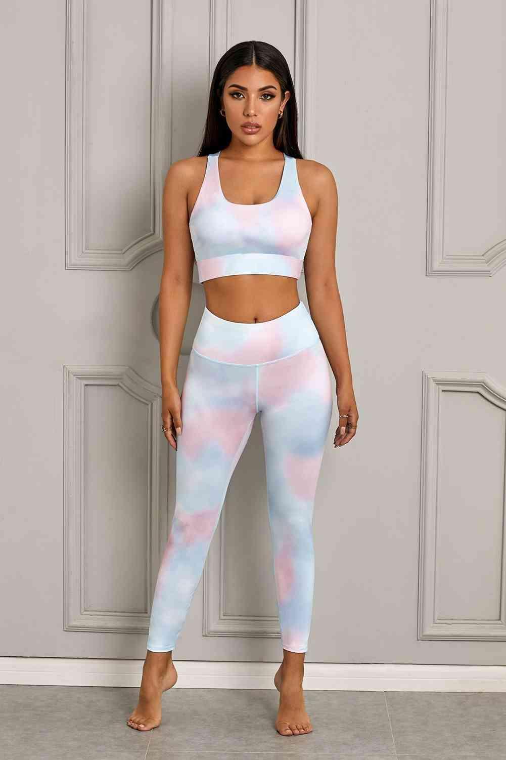 Printed Sports Bra and Leggings Set - 808Lush